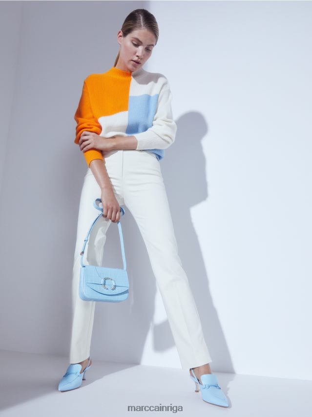 piederums atmosfēras zils VRBHXD1536 Marc Cain plecu soma ar dekoratīvu gredzenu