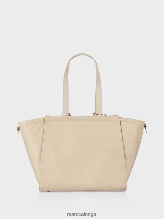 piederums balinātas smiltis VRBHXD1549 Marc Cain \"pārdomāt kopā\" ​​tamborēta roktura soma