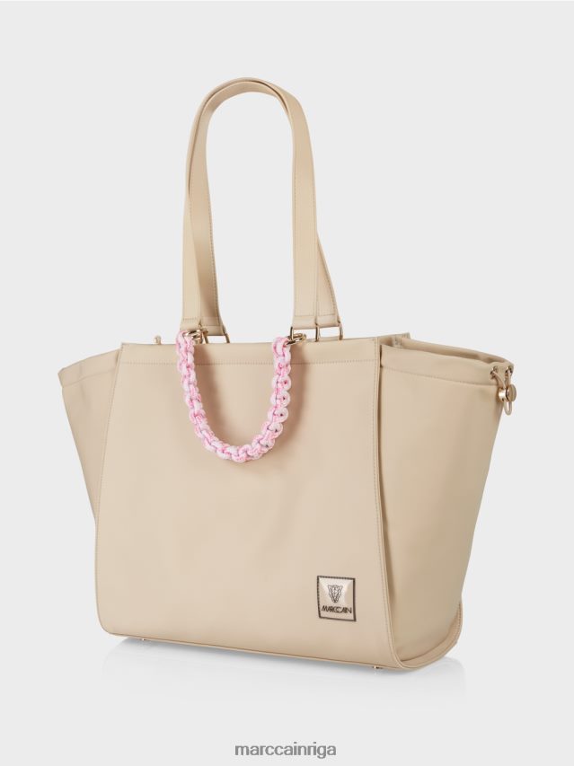 piederums balinātas smiltis VRBHXD1549 Marc Cain \"pārdomāt kopā\" ​​tamborēta roktura soma