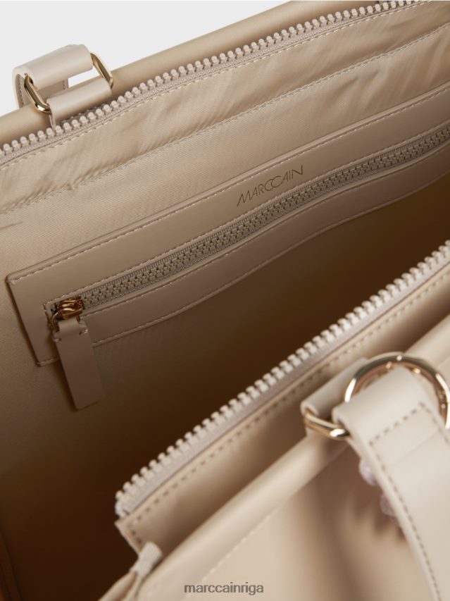 piederums balinātas smiltis VRBHXD1549 Marc Cain \"pārdomāt kopā\" ​​tamborēta roktura soma