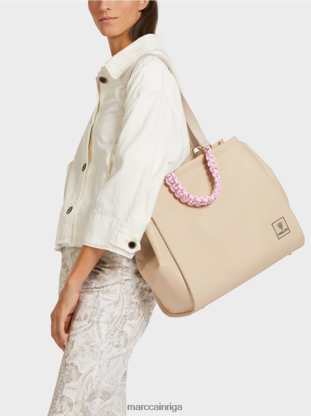 piederums balinātas smiltis VRBHXD1549 Marc Cain \"pārdomāt kopā\" ​​tamborēta roktura soma