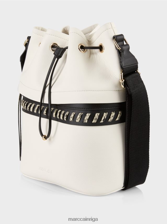 piederums balts un melns VRBHXD1529 Marc Cain \"pārdomāt kopā\" ​​kausu soma