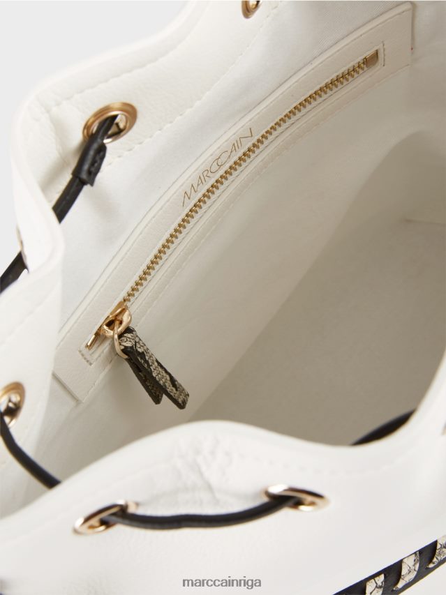 piederums balts un melns VRBHXD1529 Marc Cain \"pārdomāt kopā\" ​​kausu soma