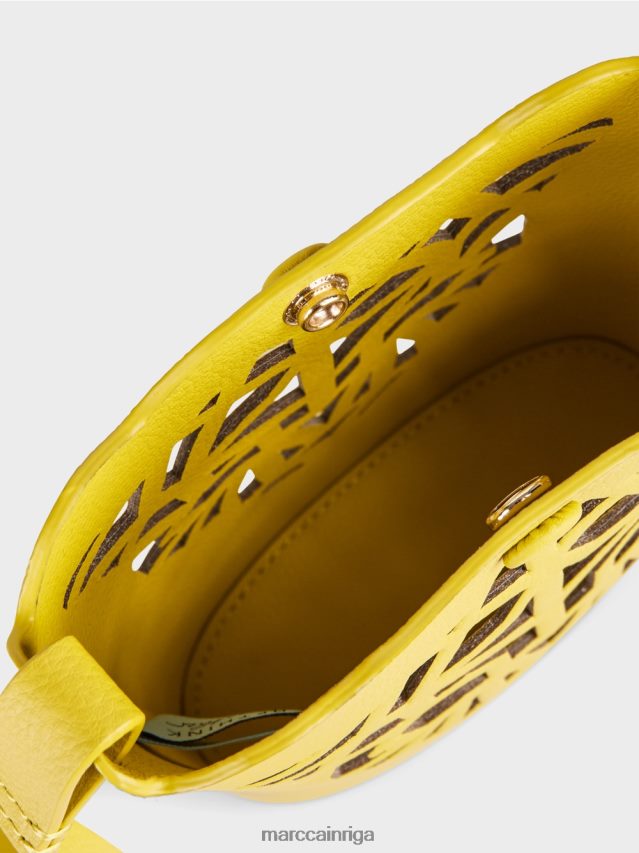 piederums citronzaļš VRBHXD1532 Marc Cain \"pārdomājiet kopā\" ​​leoparda galvas mini soma