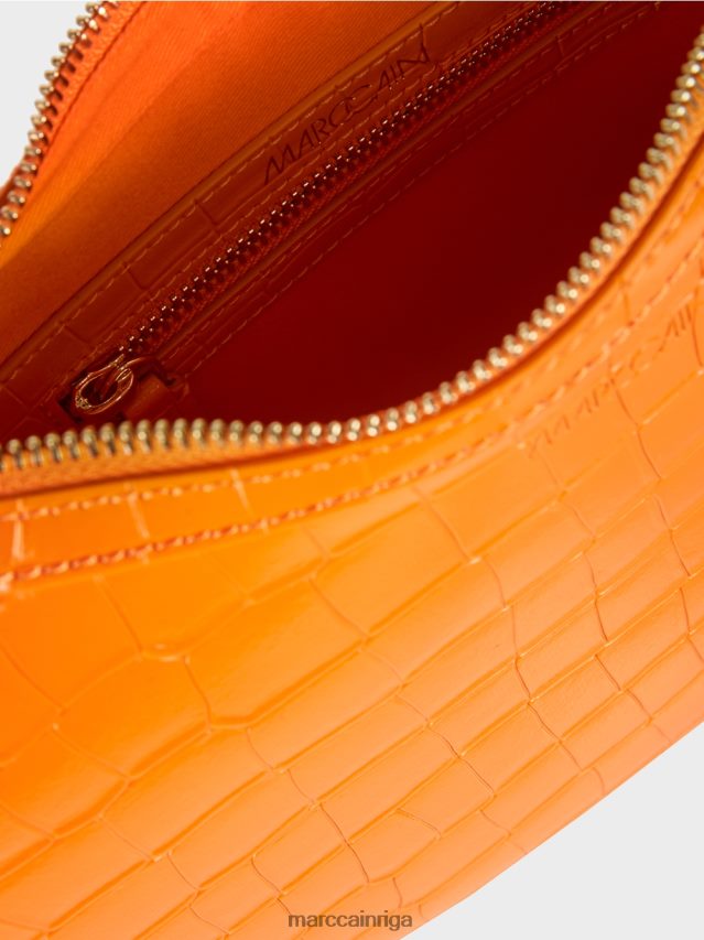 piederums dzidrs oranžs VRBHXD1539 Marc Cain mākslīgā kroka soma ar augšējo rokturi