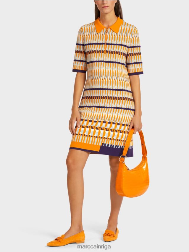 piederums dzidrs oranžs VRBHXD1539 Marc Cain mākslīgā kroka soma ar augšējo rokturi