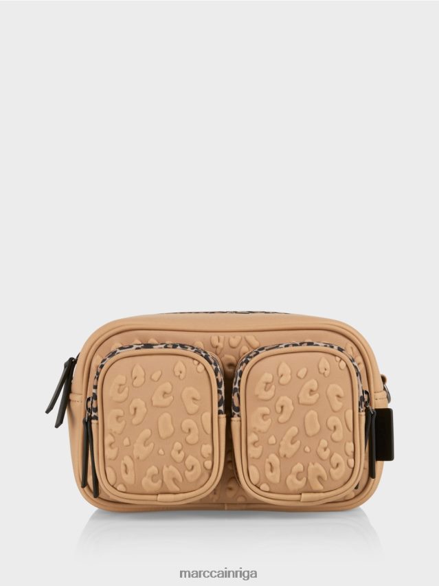 piederums mīksta kafija VRBHXD1502 Marc Cain plecu soma ar reljefu dizainu