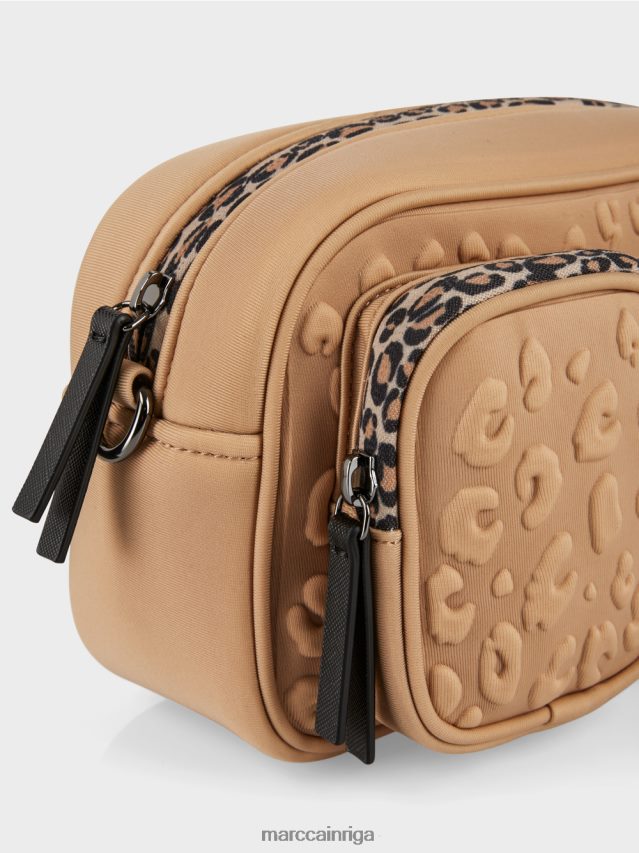 piederums mīksta kafija VRBHXD1502 Marc Cain plecu soma ar reljefu dizainu