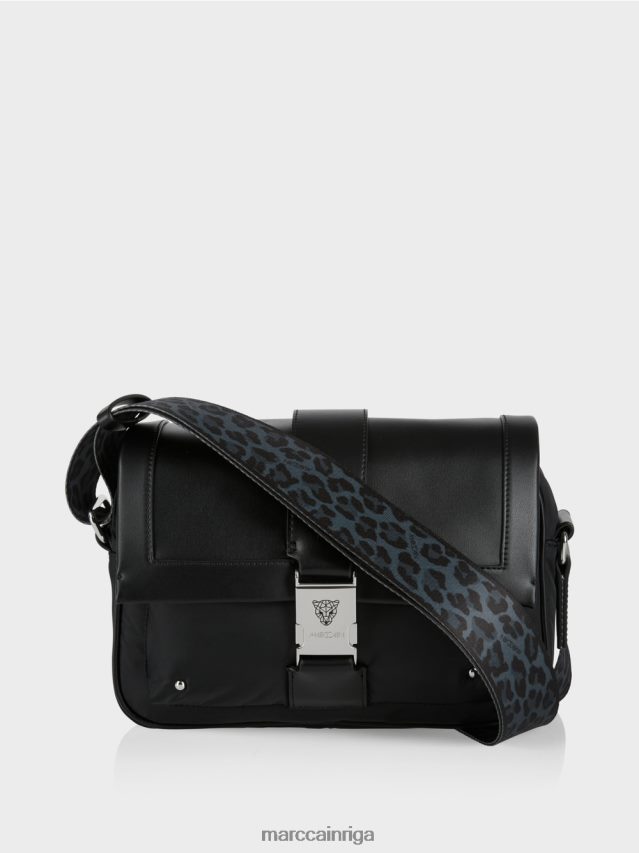 piederums melns VRBHXD1519 Marc Cain "pārdomāt kopā" ​​plecu soma