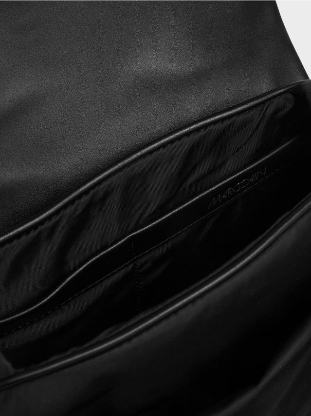 piederums melns VRBHXD1519 Marc Cain \"pārdomāt kopā\" ​​plecu soma