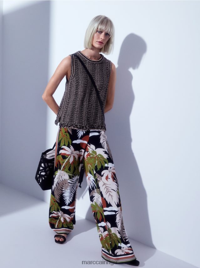 piederums melns VRBHXD1523 Marc Cain praktiska \"pārdomāt kopā\" ​​soma