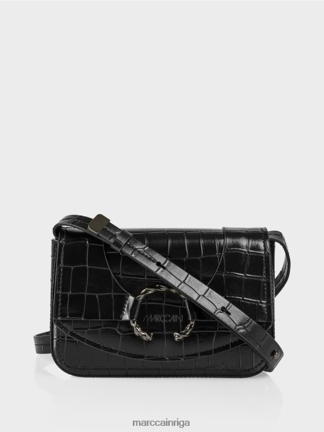 piederums melns VRBHXD1542 Marc Cain plecu soma ar dekoratīvu gredzenu