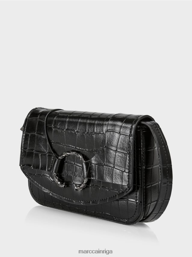 piederums melns VRBHXD1542 Marc Cain plecu soma ar dekoratīvu gredzenu