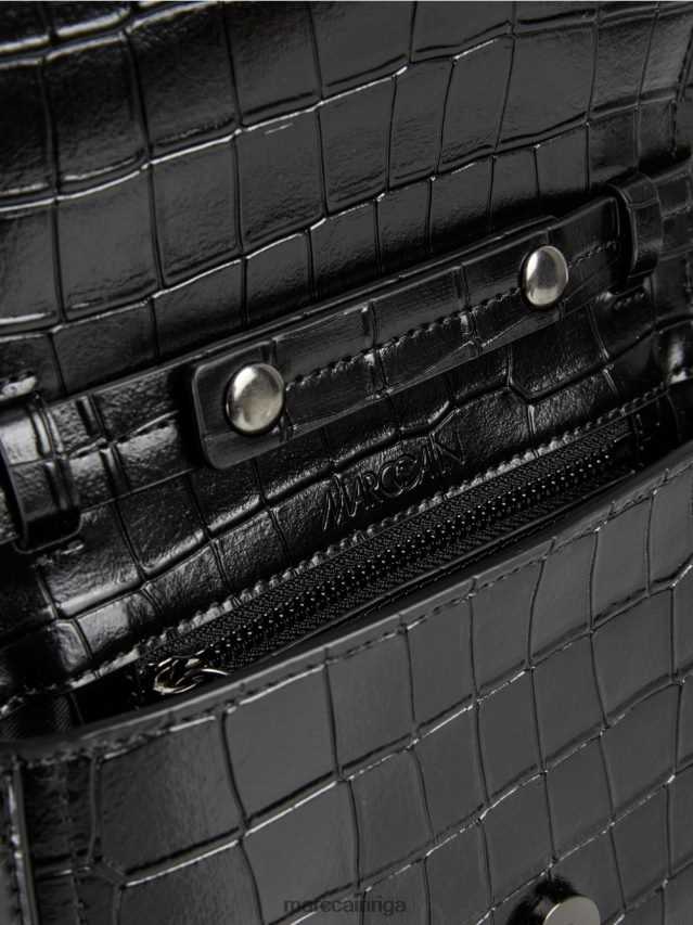 piederums melns VRBHXD1542 Marc Cain plecu soma ar dekoratīvu gredzenu