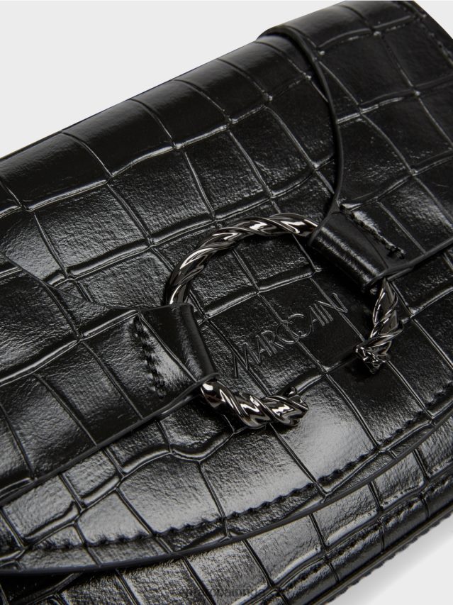 piederums melns VRBHXD1542 Marc Cain plecu soma ar dekoratīvu gredzenu