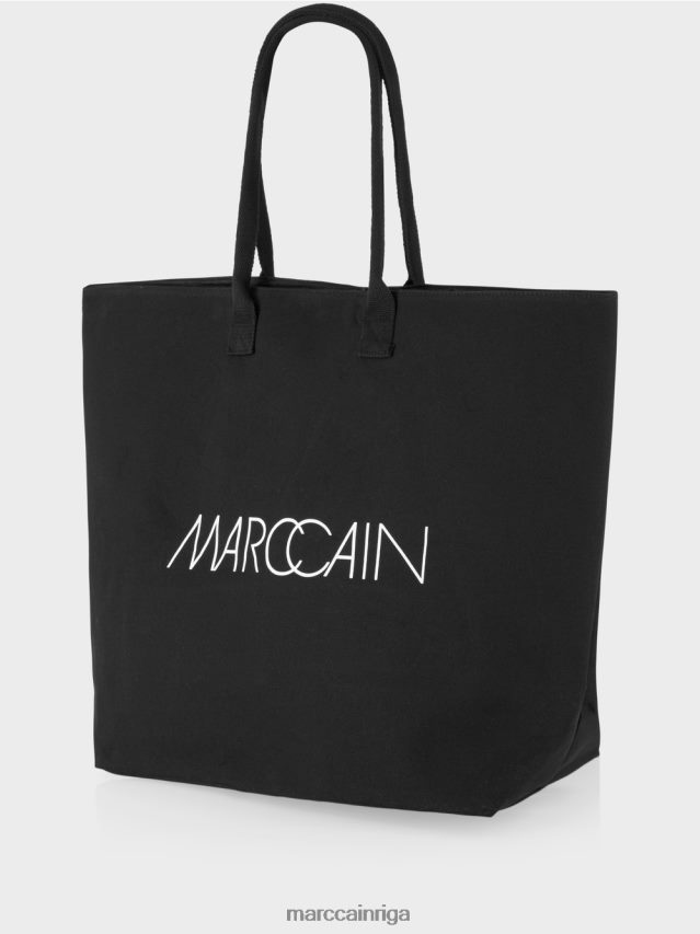 piederums melns VRBHXD1551 Marc Cain liels pircējs ar logotipa apdruku