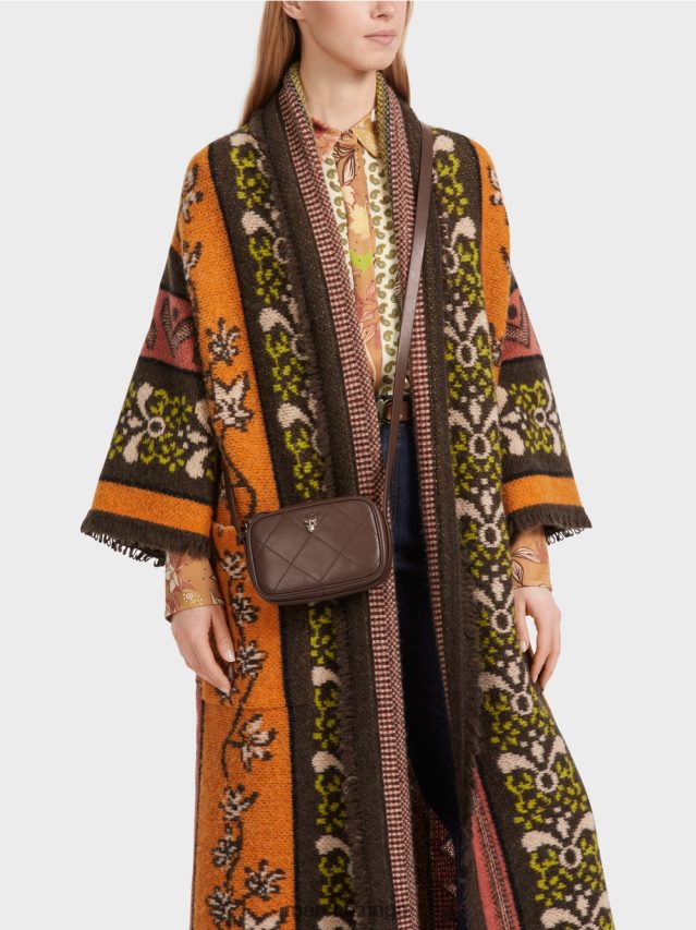 piederums tumšs koks VRBHXD1504 Marc Cain \"pārdomāt kopā\" ​​plecu soma