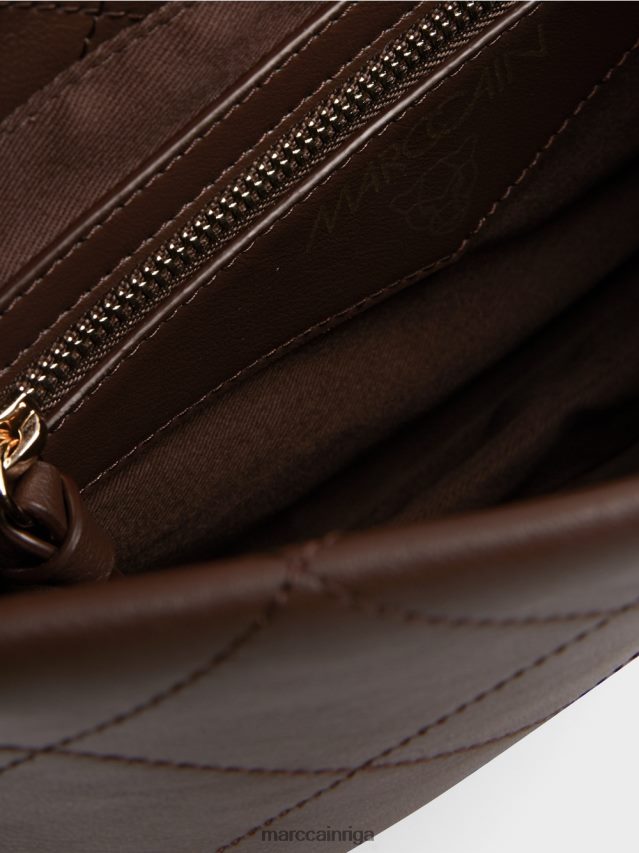 piederums tumšs koks VRBHXD1505 Marc Cain \"pārdomāt kopā\" ​​plecu soma