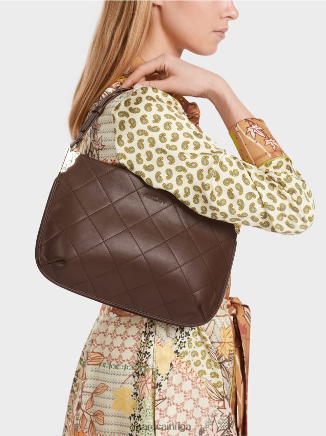 piederums tumšs koks VRBHXD1505 Marc Cain \"pārdomāt kopā\" ​​plecu soma