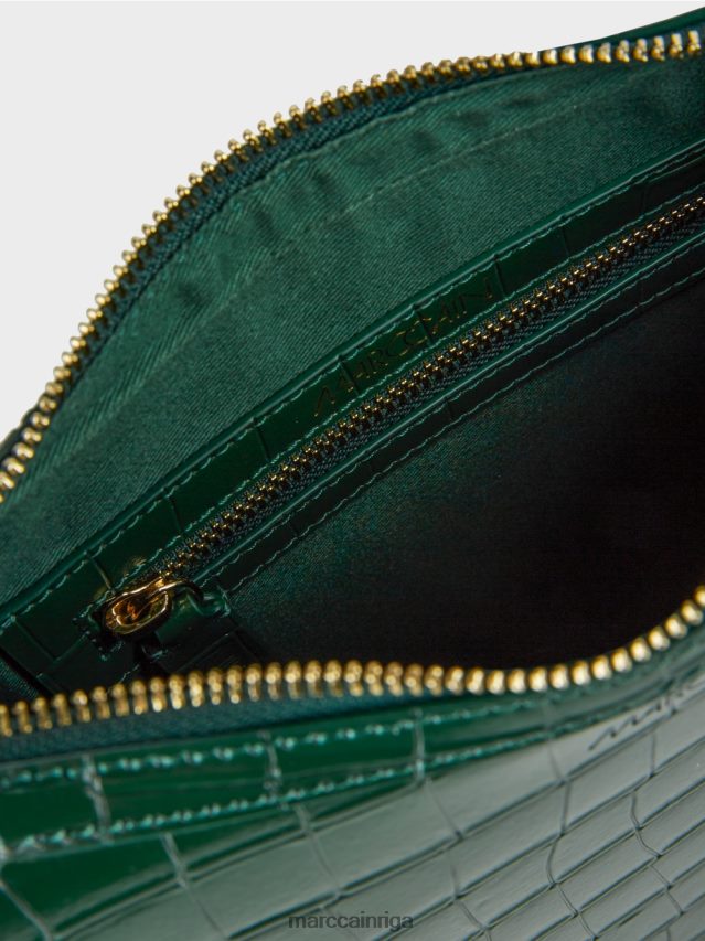 piederums tumšs mežs VRBHXD1537 Marc Cain mākslīgā kroka soma ar augšējo rokturi