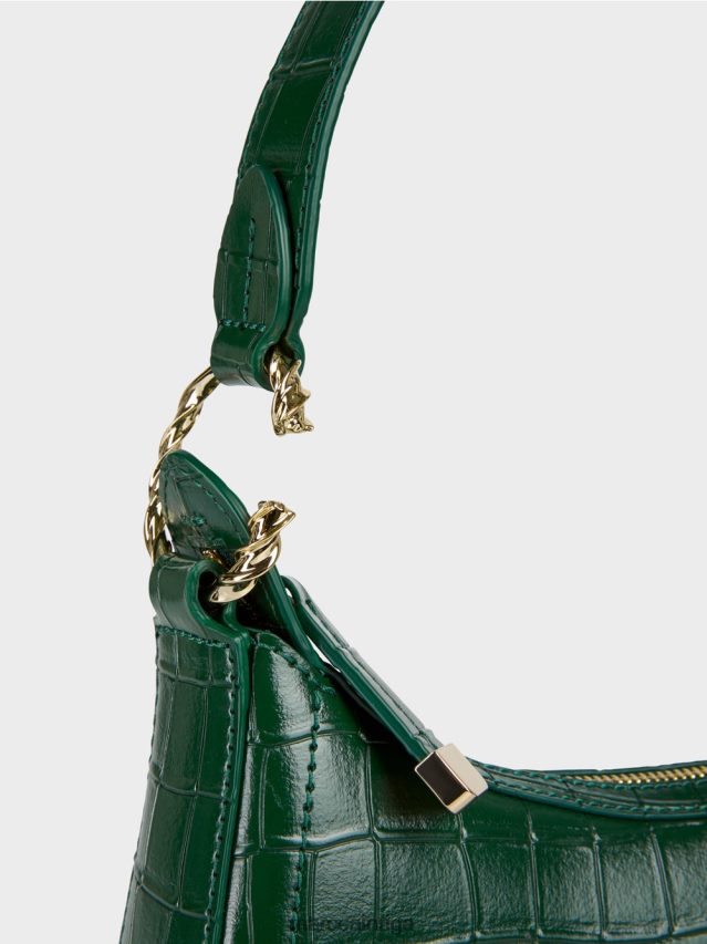 piederums tumšs mežs VRBHXD1537 Marc Cain mākslīgā kroka soma ar augšējo rokturi