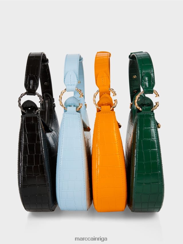 piederums tumšs mežs VRBHXD1537 Marc Cain mākslīgā kroka soma ar augšējo rokturi