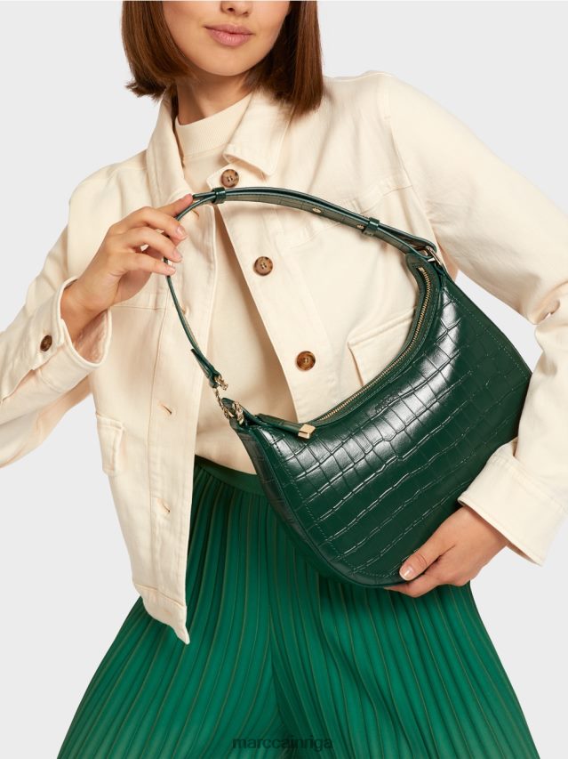 piederums tumšs mežs VRBHXD1537 Marc Cain mākslīgā kroka soma ar augšējo rokturi